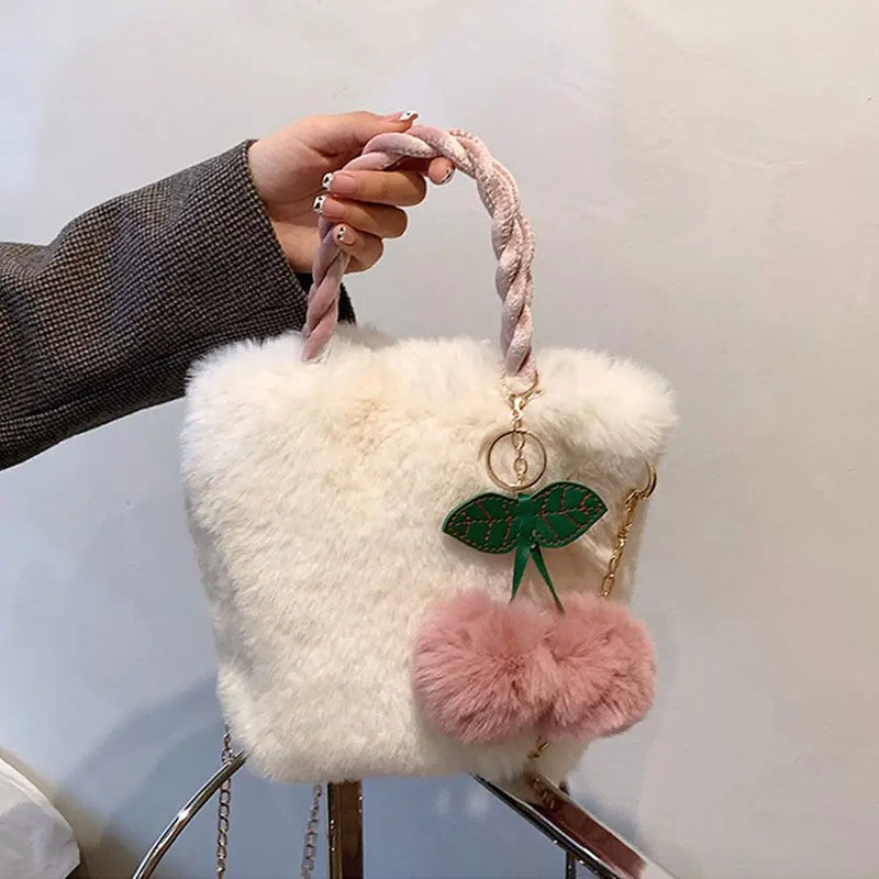 Soft Plush Furry Handbags for Women
