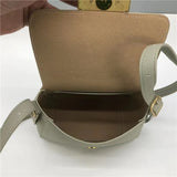 High Female Layer Cowhide Texture Shoulder Bag Purse Leather Small Square