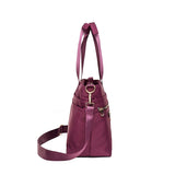 Women's Nylon Shoulder Crossbody Bag Top-Handle Tote Messenger Bag Purple