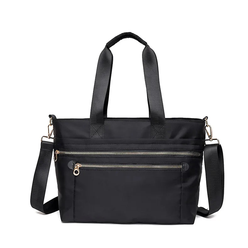 Women's Nylon Shoulder Crossbody Bag Top-Handle Tote Messenger Bag Purple