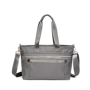 Women's Nylon Shoulder Crossbody Bag Top-Handle Tote Messenger Bag Purple