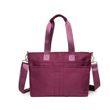 Women's Nylon Shoulder Crossbody Bag Top-Handle Tote Messenger Bag Purple