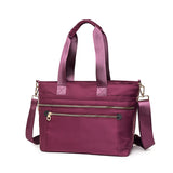 Women's Nylon Shoulder Crossbody Bag Top-Handle Tote Messenger Bag Purple
