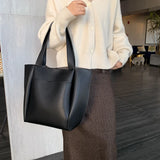 Women's PU Leather Top-handle Shopper Bag with Large Capacity