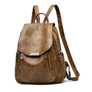 High Female Vintage Backpack Women Leather Backpacks Girls School Bag