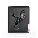 High Flying Dragon Leather Wallet Billfold Slim Credit Card/ID Holders