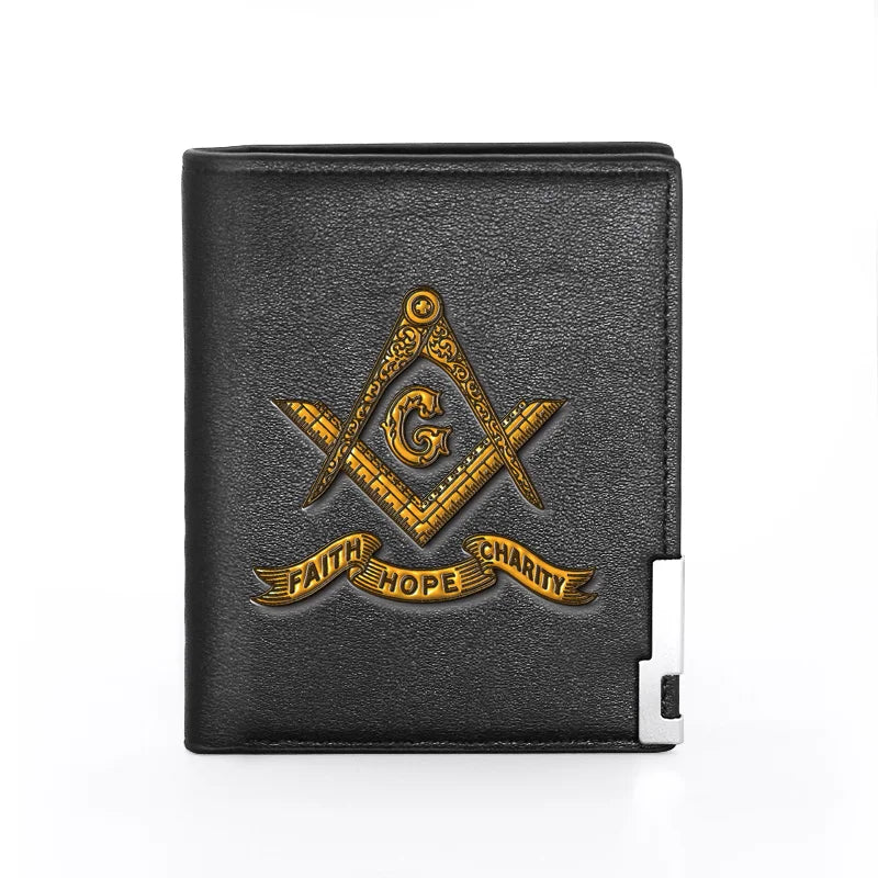 High Freemasonry Men Wallet Billfold Slim Credit Card/ID Holders Money Bag