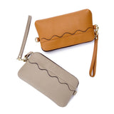 High Full Grain Cowhide Leather Large Capacity Wristlet Phone Case