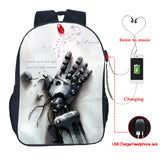 Fullmetal Alchemist USB Charging School Bag Casual Backpack