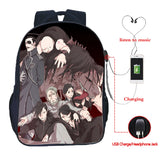 Fullmetal Alchemist USB Charging School Bag Casual Backpack