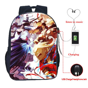 Fullmetal Alchemist USB Charging School Bag Casual Backpack