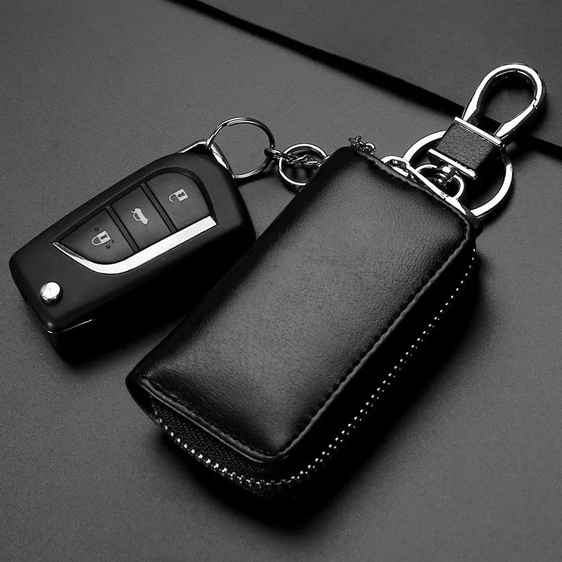 Leather Car Key Holders Organizer Smart Keychain for Men and Women