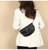 Leather Chest Pack Chain Crossbody Bag Real Cowhide Waist Bag