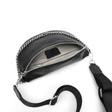 Leather Chest Pack Chain Crossbody Bag Real Cowhide Waist Bag