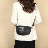 Leather Chest Pack Chain Crossbody Bag Real Cowhide Waist Bag