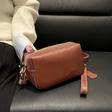 High Leather Crossbody Bag Female Solid Cosmetic Bags Women Wrist Strap Clutch