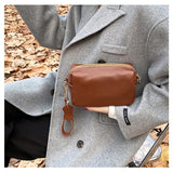 High Leather Crossbody Bag Female Solid Cosmetic Bags Women Wrist Strap Clutch