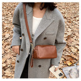 High Leather Crossbody Bag Female Solid Cosmetic Bags Women Wrist Strap Clutch