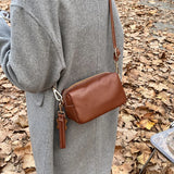 High Leather Crossbody Bag Female Solid Cosmetic Bags Women Wrist Strap Clutch