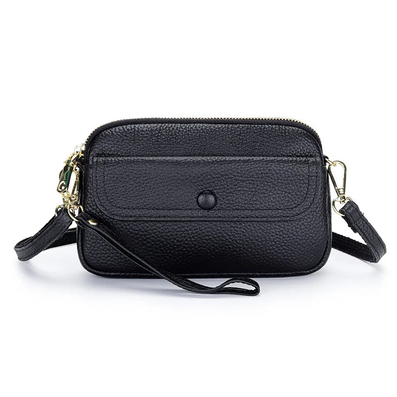 Leather Crossbody Bag Lightweight Phone Purse Wristlet Clutch Bag