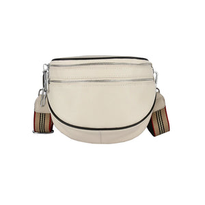 Leather Crossbody Shoulder Bag Double Zipper Cowhide Purse Tote Handbag