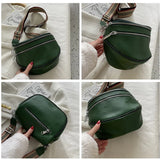 Leather Crossbody Shoulder Bag Double Zipper Cowhide Purse Tote Handbag