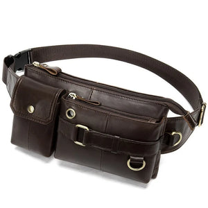 Leather Waist Pack Fanny Pack Men Phone Pouch Small Chest Messenger