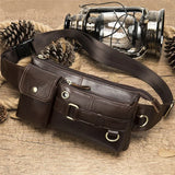 Leather Waist Pack Fanny Pack Men Phone Pouch Small Chest Messenger