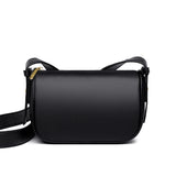 Small Round Leather Mini Bag for Women - Cow Leather One Shoulder Messenger Bag
