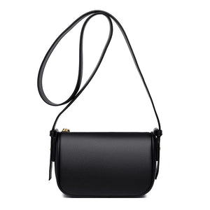 Small Round Leather Mini Bag for Women - Cow Leather One Shoulder Messenger Bag