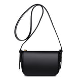 Small Round Leather Mini Bag for Women - Cow Leather One Shoulder Messenger Bag