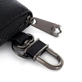 Leather Car Key Holder Zipper Wallet for Men