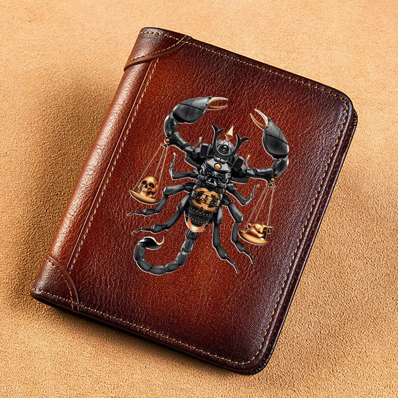Leather Wallet Scorpion Print Standard Purse