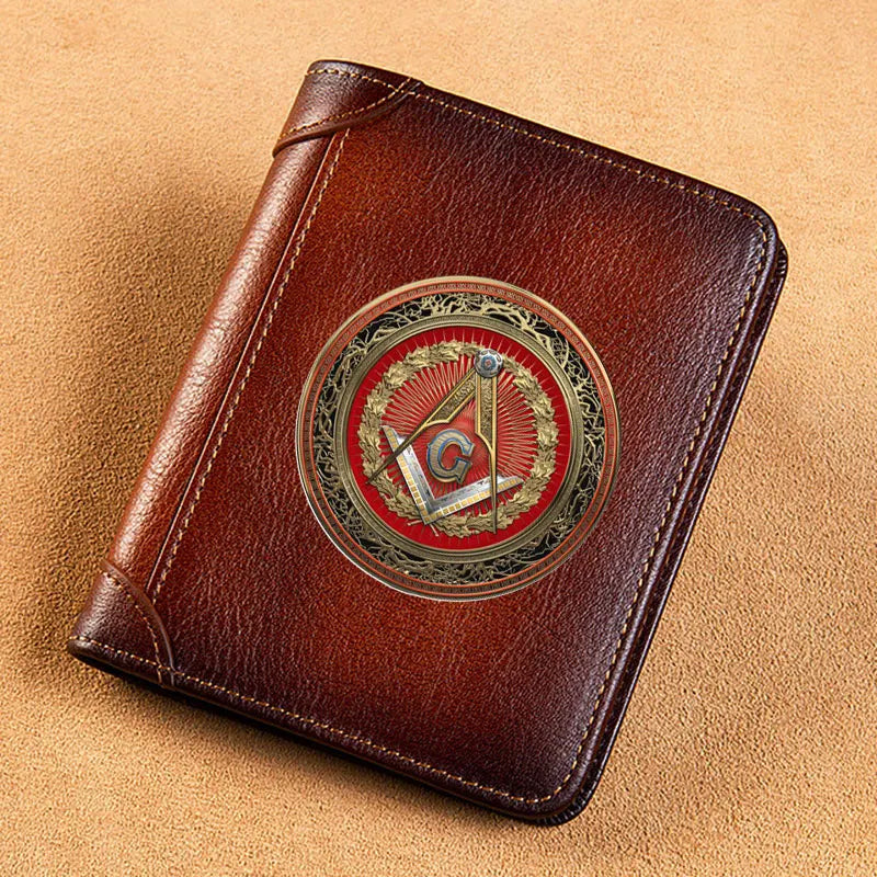 Masonic Master Mason Symbol Leather Wallet
