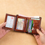 Leather Wallet Masonic Sun Eye Print Short Purse