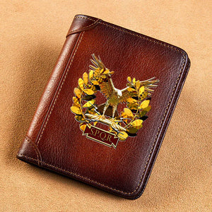 Leather Wallet Roman Empire SPQR Symbol Print Standard Purse