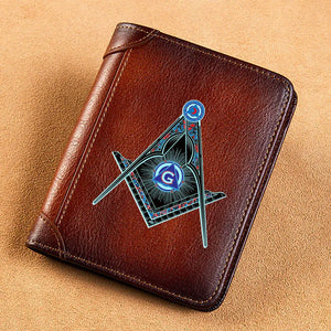 Moon Freemasonry Leather Wallet Standard Purse