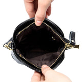 High Leather Crossbody Bags for Women Bucket Style with Shoulder Strap