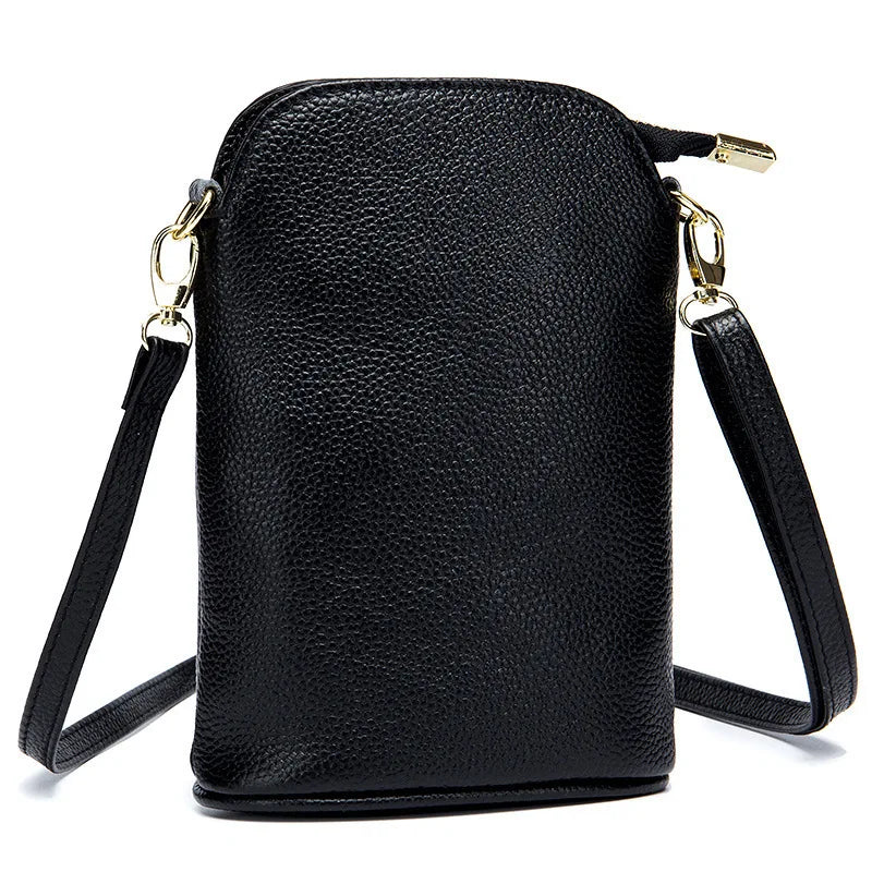 Leather Crossbody Bucket Bag for Women