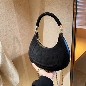 Women's Frosted Western Shoulder Bags Chains Texture Lady Messenger Bags