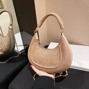 Women's Frosted Western Shoulder Bags Chains Texture Lady Messenger Bags
