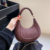Women's Frosted Western Shoulder Bags Chains Texture Lady Messenger Bags