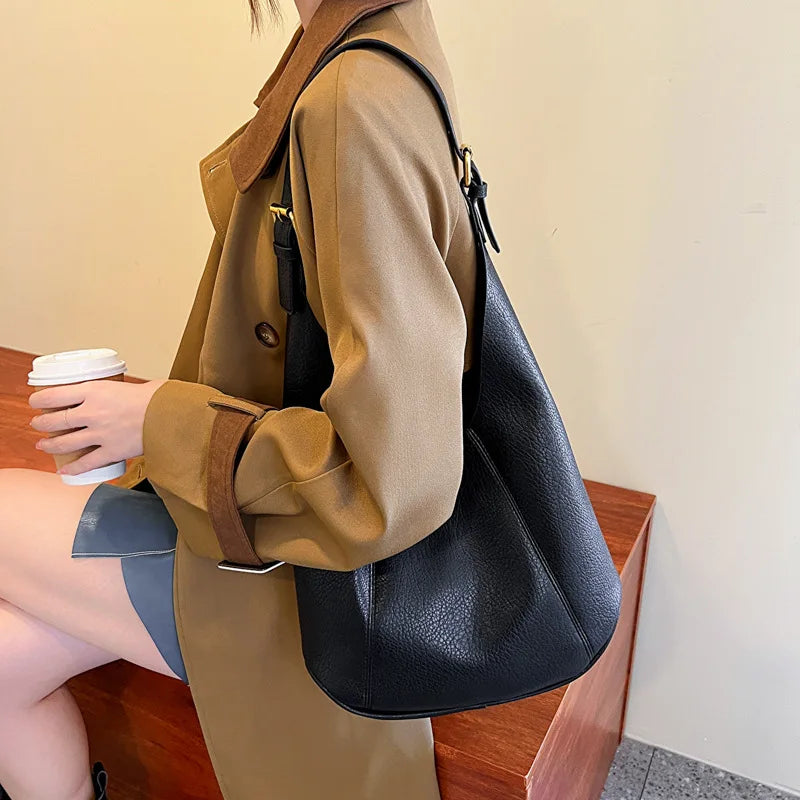 High Handbags For Women Bucket Bag Latest Style PU Leather Female Crossbody Bags