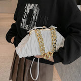 High Handbags Pleated Chain Bag Western Style Shoulder Bags Retro Messenger Bag