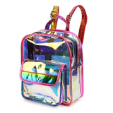 Hologram Women Backpack PVC Laser School Bag Teen Girls Travel Waterproof