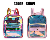 Hologram Women Backpack PVC Laser School Bag Teen Girls Travel Waterproof