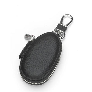 High Keychain Men Women Key Holder Organizer Pouch Cow Leather Car Key Bag