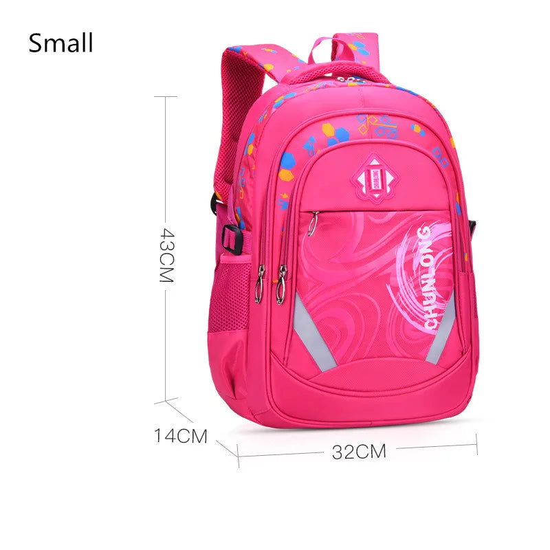 Reflective Nylon Kids School Backpack - Girl Boy School Bag