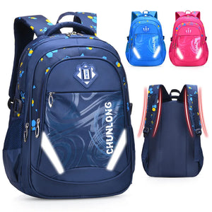 Reflective Nylon Kids School Backpack - Girl Boy School Bag
