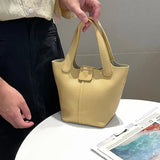 Soft Leather Bucket Bag for Women, All-match Shoulder Bag, Diagonal Bag